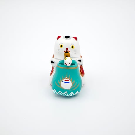 【張子人形】猫の蛇使い