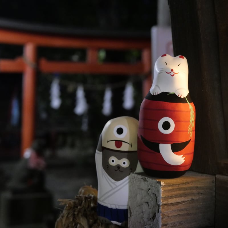 張子人形】葉狸狐（はりこ）の肝試し（狐） | HARICOGRAPHY