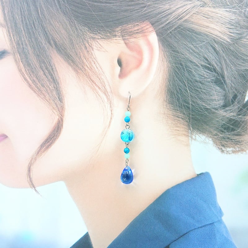 No.1126 雨粒ドロップ ピアス No.1126 雨粒ドロップ ピアス