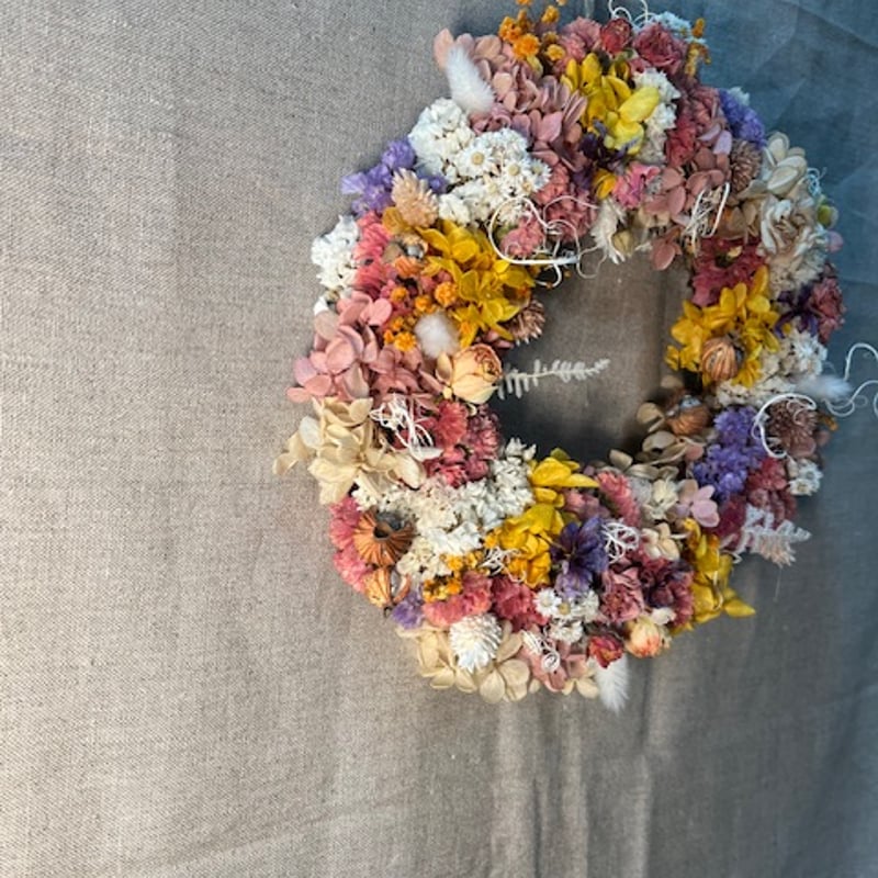 ドライフラワー 春待ちリース | Qreal