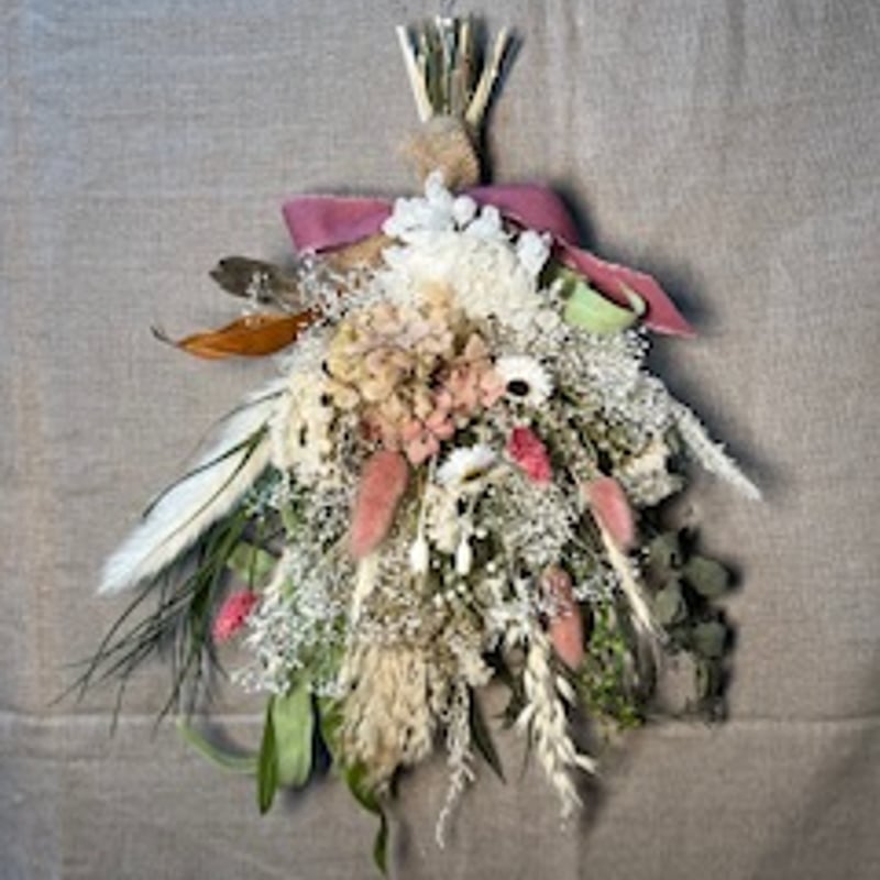 ドライフラワースワッグピンク系