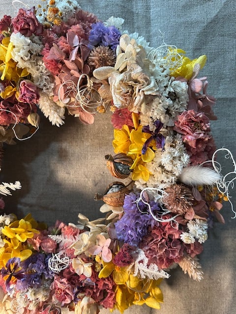 ドライフラワー 春待ちリース | Qreal