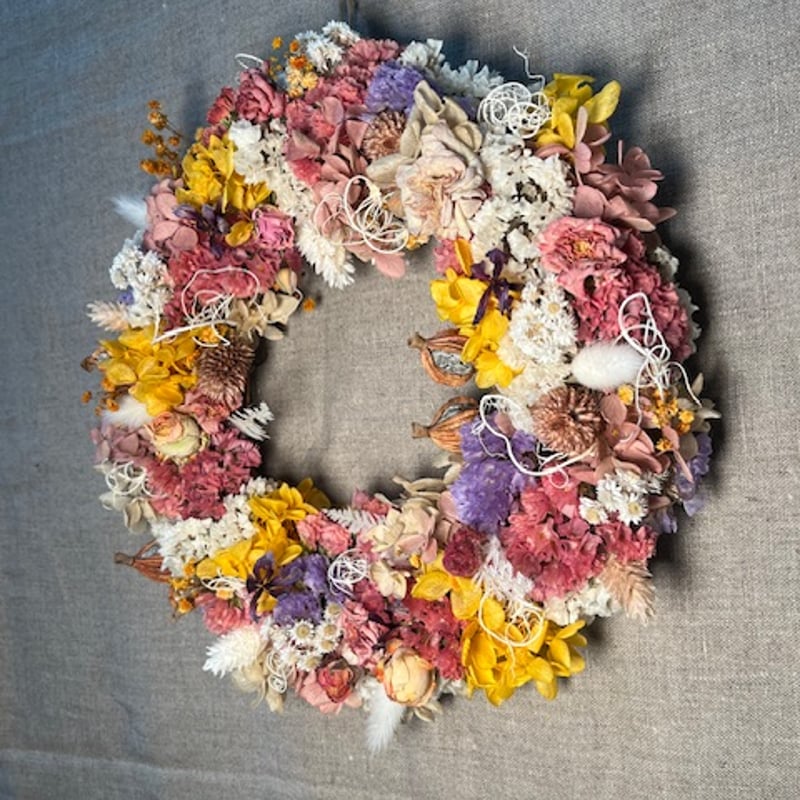 ドライフラワー 春待ちリース | Qreal