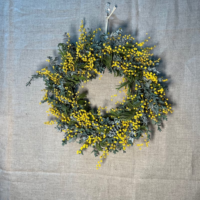 ミモザとユーカリの春リース ドライフラワーリース ⅱ ミモザと
