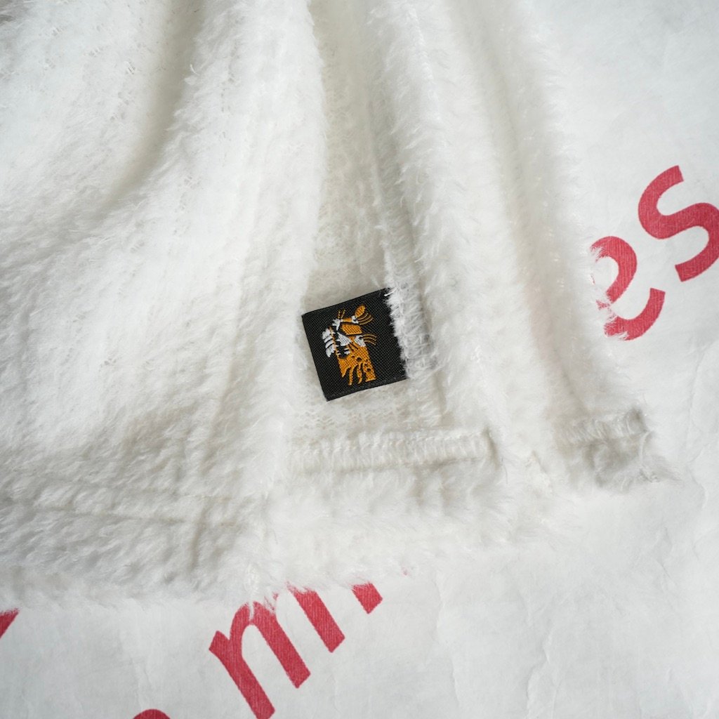 山荘飯島　「山」　アルファマフラー 山荘飯島オリジナル「山」 アルファマフラー ホワイト | 山荘 飯島