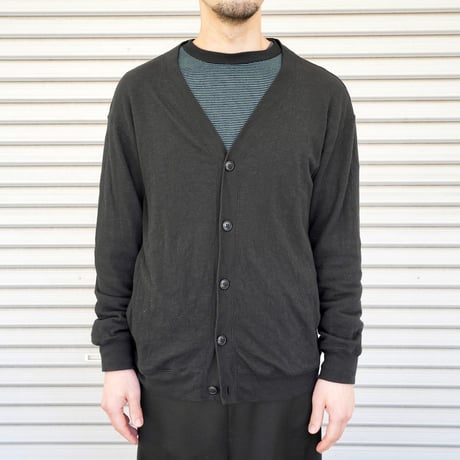 スーパーソフトなコットンリネンカーディガン　Black out