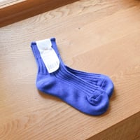 SHOWATABE / Organic Ribbed Socks / Short Length / Blue / オーガニックリブソックスショート