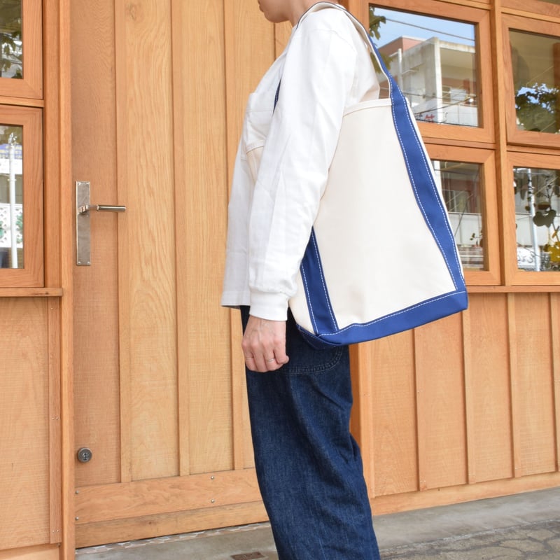 TEMBEA ネイビー トートバッグ TEMBEA / BAGUETTE TOTE MEDIUM / NATURAL × NAVY
