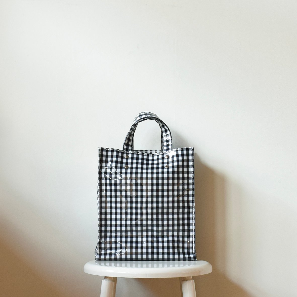 TEMBEA / PAPER TOTE / SMALL / GINGHAM BLACK /