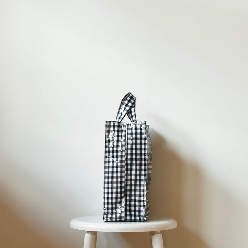 TEMBEA / PAPER TOTE / SMALL / GINGHAM BLACK /