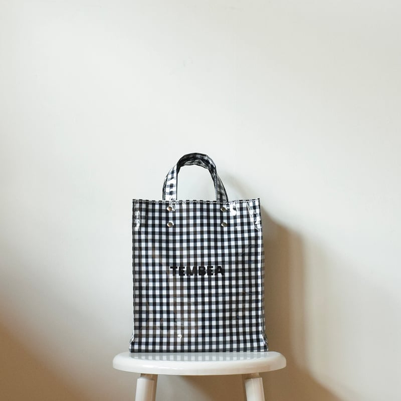 TEMBEA / PAPER TOTE / SMALL / GINGHAM BLACK /