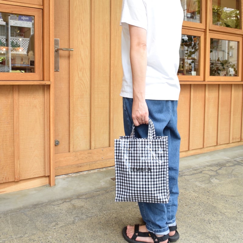 TEMBEA / PAPER TOTE / SMALL / GINGHAM BLACK /