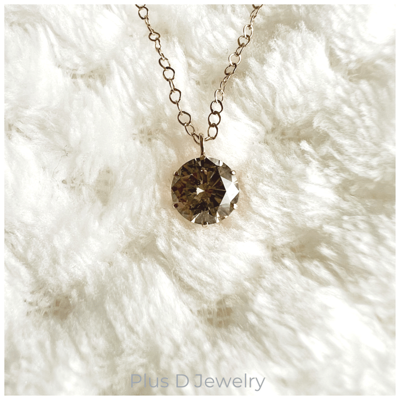 AD-012 K18YG ブラウン ダイヤモンドペンダント 1.17ct
