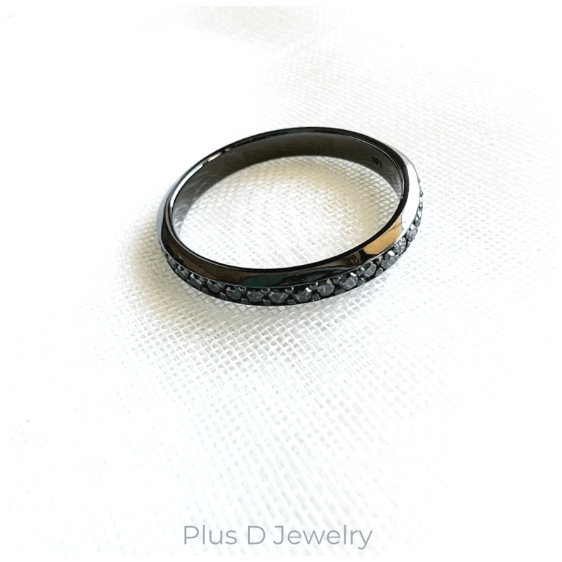 FD-043 SV925 ブラックダイヤモンド リング | Plus D Jewelry