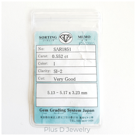 PD-053 Pt900 ダイヤモンド ペンダント 0.552ct