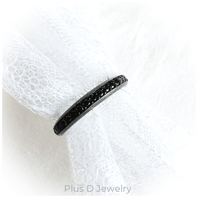 FD-043 SV925 ブラックダイヤモンド リング | Plus D Jewelry