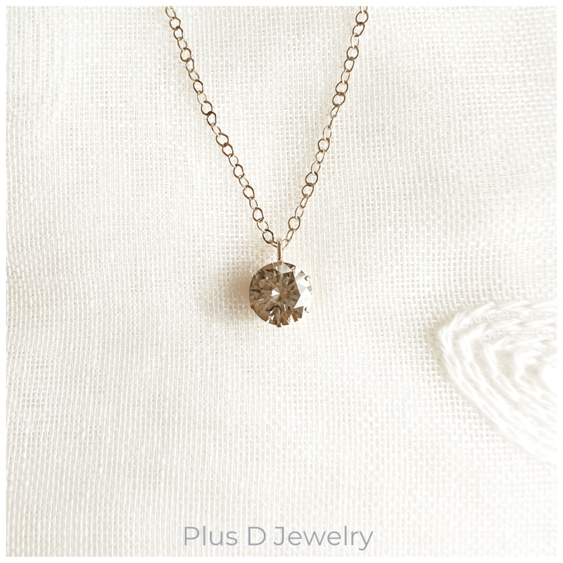 AD-012 K18YG ブラウン ダイヤモンドペンダント 1.17ct