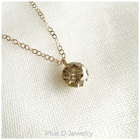 AD-012 K18YG ブラウンダイヤモンド ペンダント 1.17ct