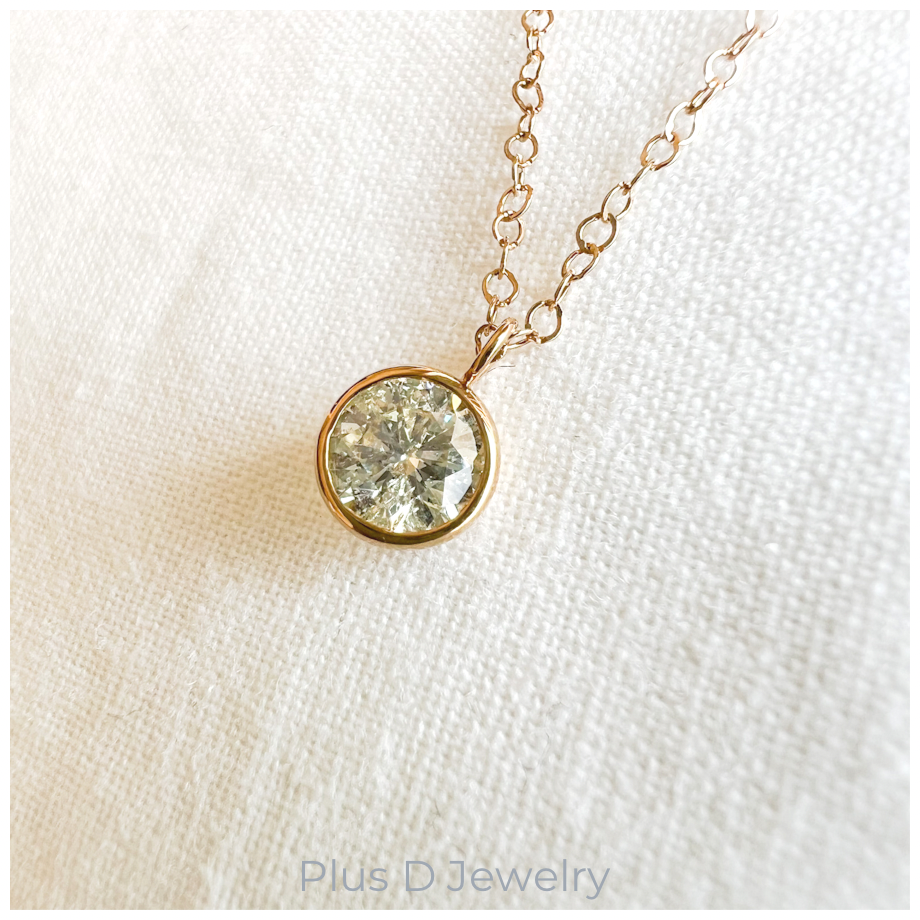 k18YGネックレス　ダイヤ0.12 SPD-056 K18YG ダイヤモンドネックレス 0.832ct | Plus D Jewelry