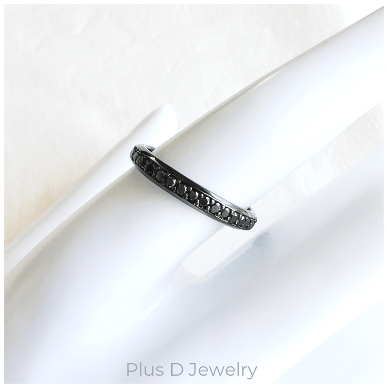FD-043 SV925 ブラックダイヤモンド リング | Plus D Jewelry