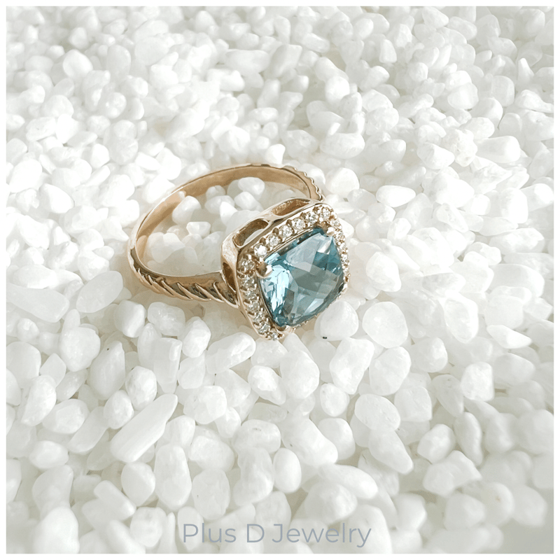 ED-034 K10YG ブルートパーズリング | Plus D Jewelry