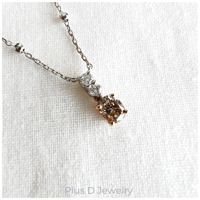 PD-027 K18PG/K18WG PN ブラウンダイヤモンド 0.33ct ダイヤモンド 0.08ct