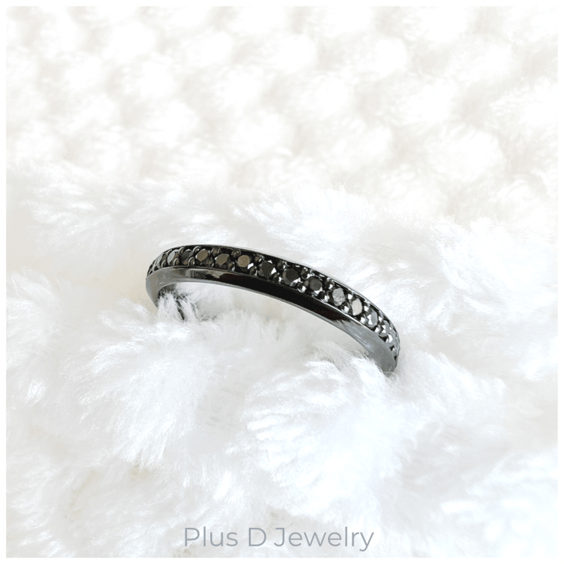 FD-043 SV925 ブラックダイヤモンド リング | Plus D Jewelry