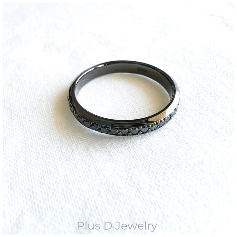FD-043 SV925 ブラックダイヤモンド リング | Plus D Jewelry