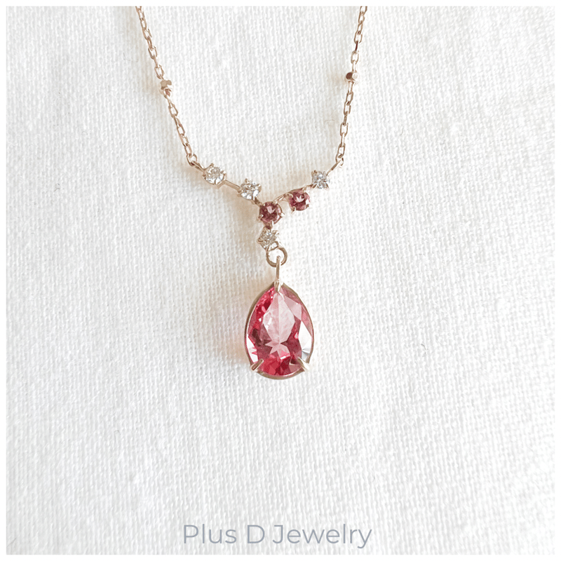 CD-045 K10YG ピンクトパーズ/ダイヤモンド ペンダント | Plus D Jewelry