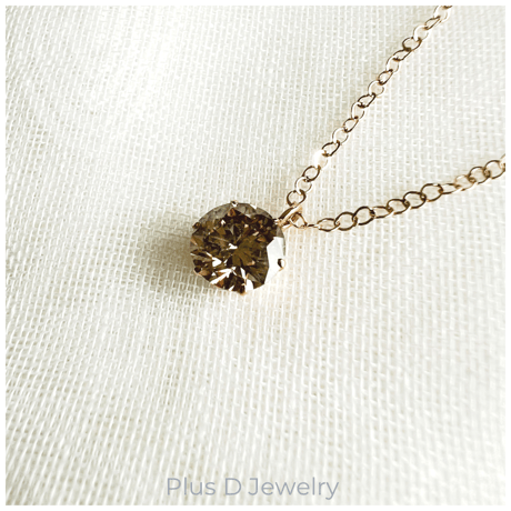 AD-012 K18YG ブラウンダイヤモンド ペンダント 1.17ct