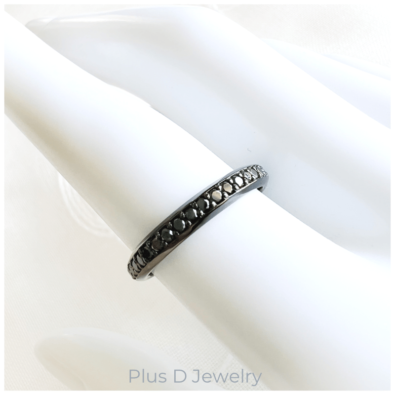 FD-043 SV925 ブラックダイヤモンド リング | Plus D Jewelry