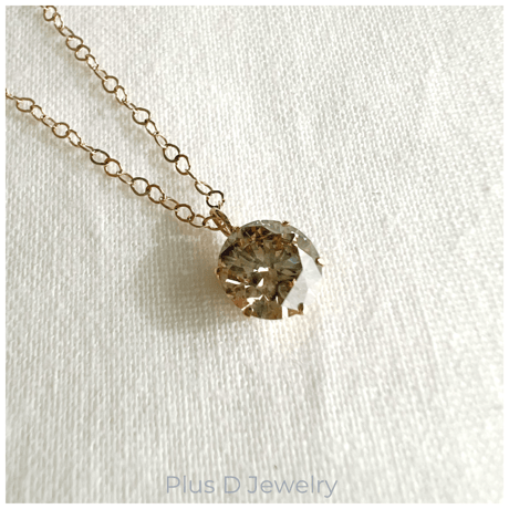 AD-012 K18YG ブラウンダイヤモンド ペンダント 1.17ct