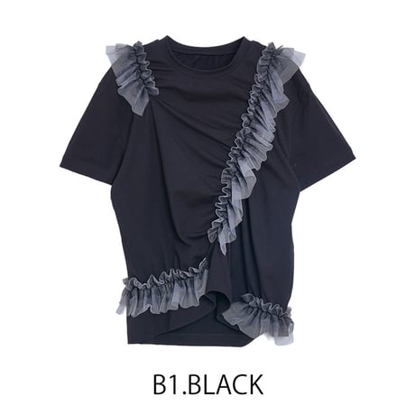 MMD106TEB　グラデチュールフリルTシャツ