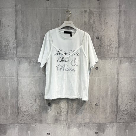 MXD163TEB	 キャミチュール重ね着Tシャツ