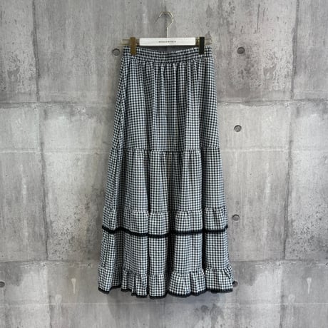 MXC159SEB	 チェックティアードロングスカート