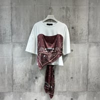 MXD151TEB	 プリント柄ドッキングTシャツ