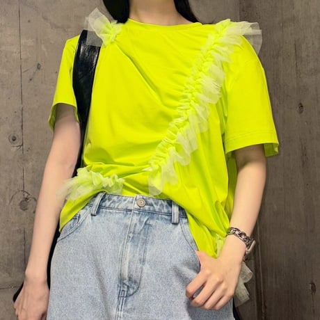 MMD106TEB　グラデチュールフリルTシャツ