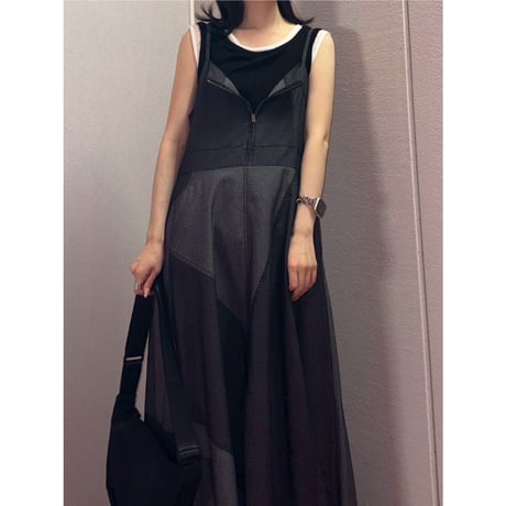 MMD111DEB	 切替デニムワンピース
