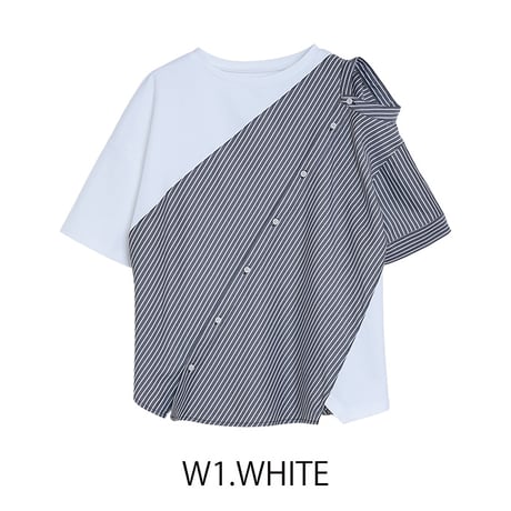 MMD104TEB　シャツアシンメトリーTシャツ