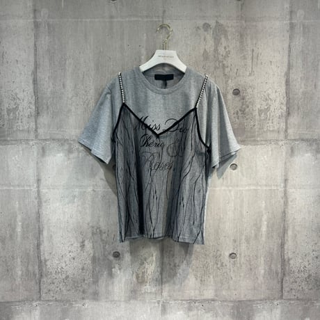 MXD163TEB	 キャミチュール重ね着Tシャツ