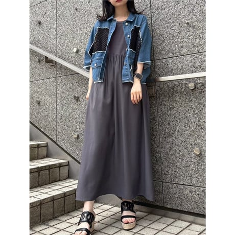 MMD100KEB	 メッシュ切替デニムジャケット
