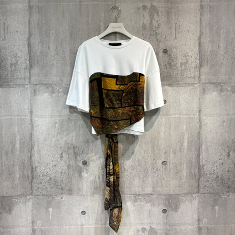 MXD151TEB	 プリント柄ドッキングTシャツ