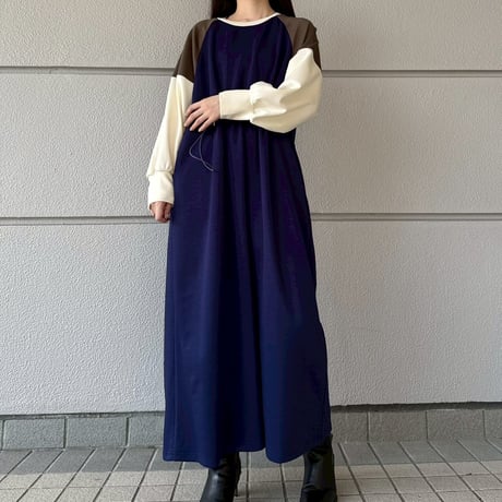MMK110DDA　配色切り替えダンボールワンピース