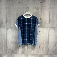 MXD173TEB	 チェックドッキングトップス