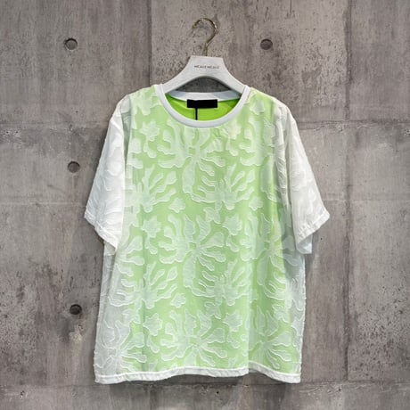MXC147TEB	 部分シアーオーバーTシャツ