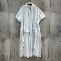 MXC169DEB	 アシメチュールフリルワンピース
