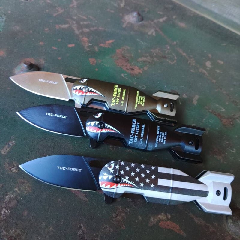  Peak - 未使用新品　シャークボムナイフ　TAC FORCE シャークボム　BLACK Shark Bomb Knife 【TAC-FORCE】 | ZASSENHAUS & TAC