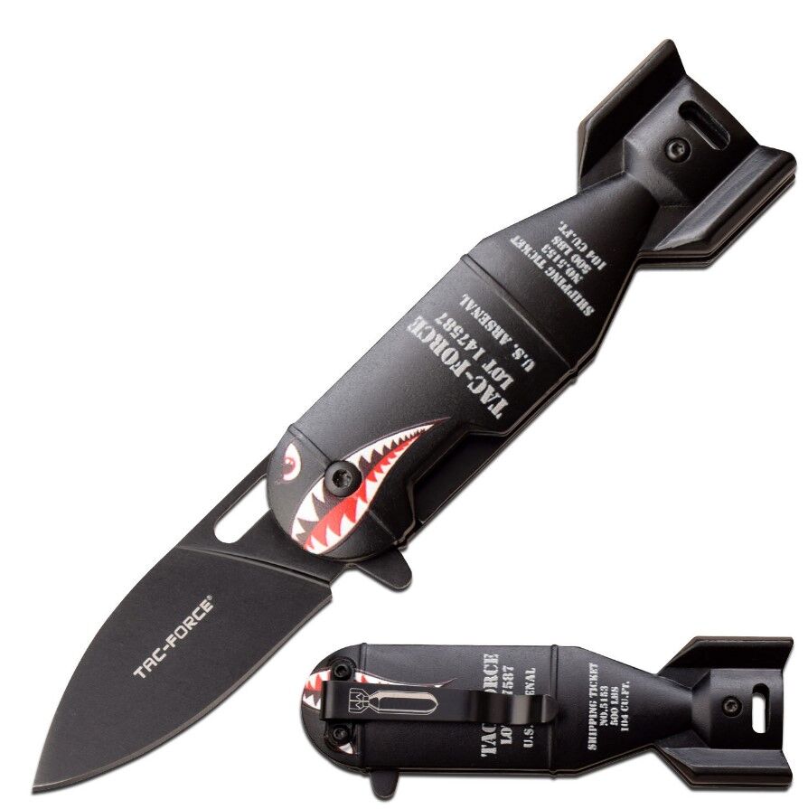  Peak - 未使用新品　シャークボムナイフ　TAC FORCE シャークボム　BLACK 楽天市場】タックフォース シャークボムナイフ TAC-FORCE Shark
