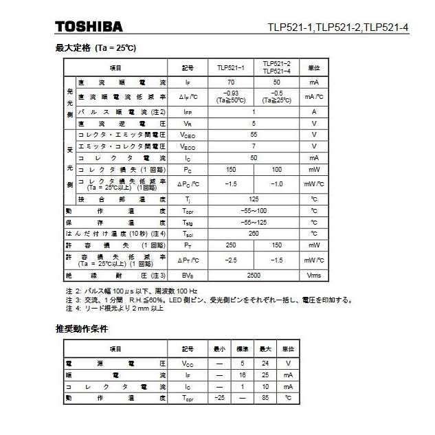 TLP521-2GB 東芝 フォトカプラー １００個セット DIPフォトカプラ TLP521-2(GB) TOSHIBA(東芝製) | Green_S