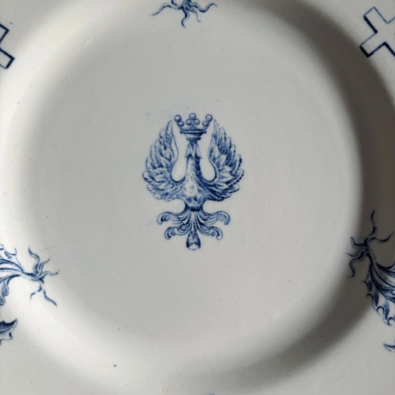 K&G Lunéville ロレーヌ 十字 紋章ディナー 皿 φ23.9cm フランス アンテ